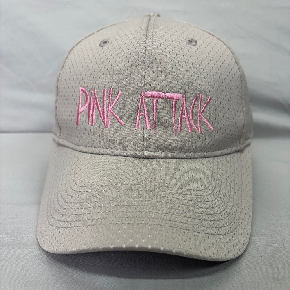 Augusta Sportswear Baseball Cap Pink Attack Unisex Adult OSFM Gray Mesh Hat
